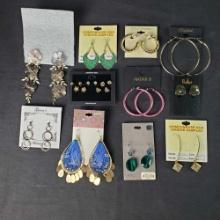 Lot of approx 15 pairs of costume jewelry earrings