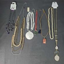 Lot of 9 costume jewelry necklaces