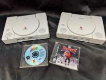 2 Sony PlayStation PS1 Systems with Games
