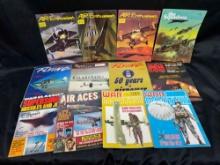 12 Vintage Aviation Magazines 1950s-1970s Air Enthusiast, The Sqyadron, Flying more