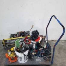 Flat Cart lot of power tools and hand tools DeWalt Craftsman Ryobi Makita Black and Decker Ingersoll