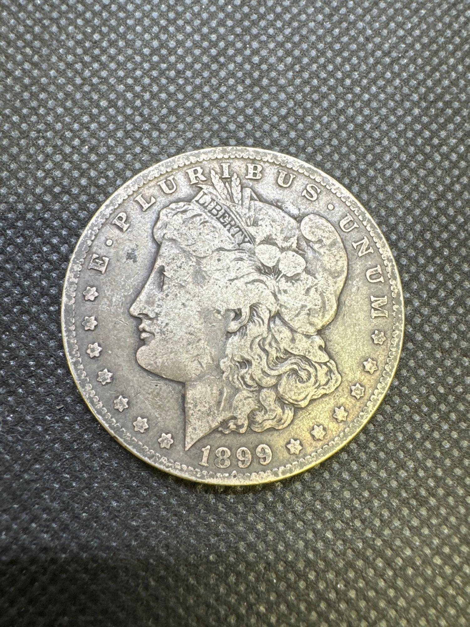 2x 1899 Morgan Silver Dollars 90% Silver Coins 1.84 Oz