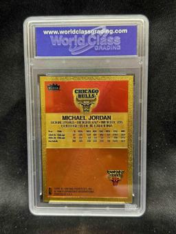 1996-97 Fleer Polychrome Michael Jordan 10th Anniversary Rookie Card Brushed Gold WCG 10