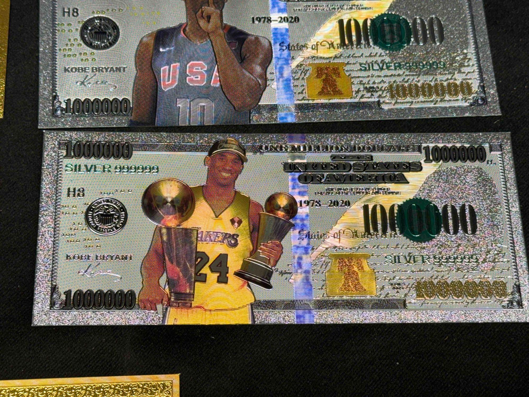 8 99.9 24k Gold Plated Kobe Bryant Banknote Bills