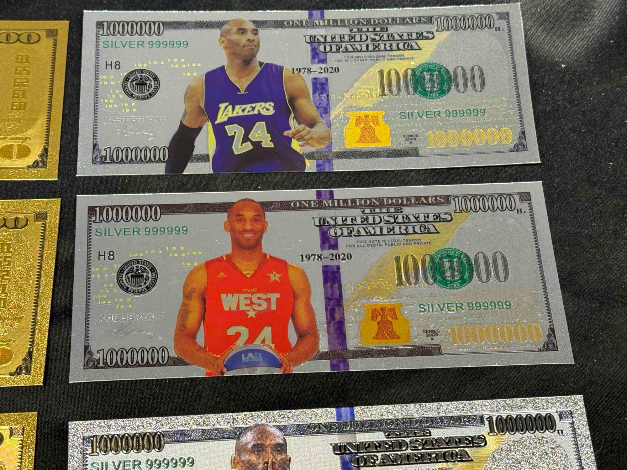 8 99.9 24k Gold Plated Kobe Bryant Banknote Bills