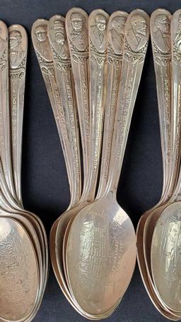 Lot of approx 34 Wm Rodgers MFG.CO presidential souvenir silverplate spoons