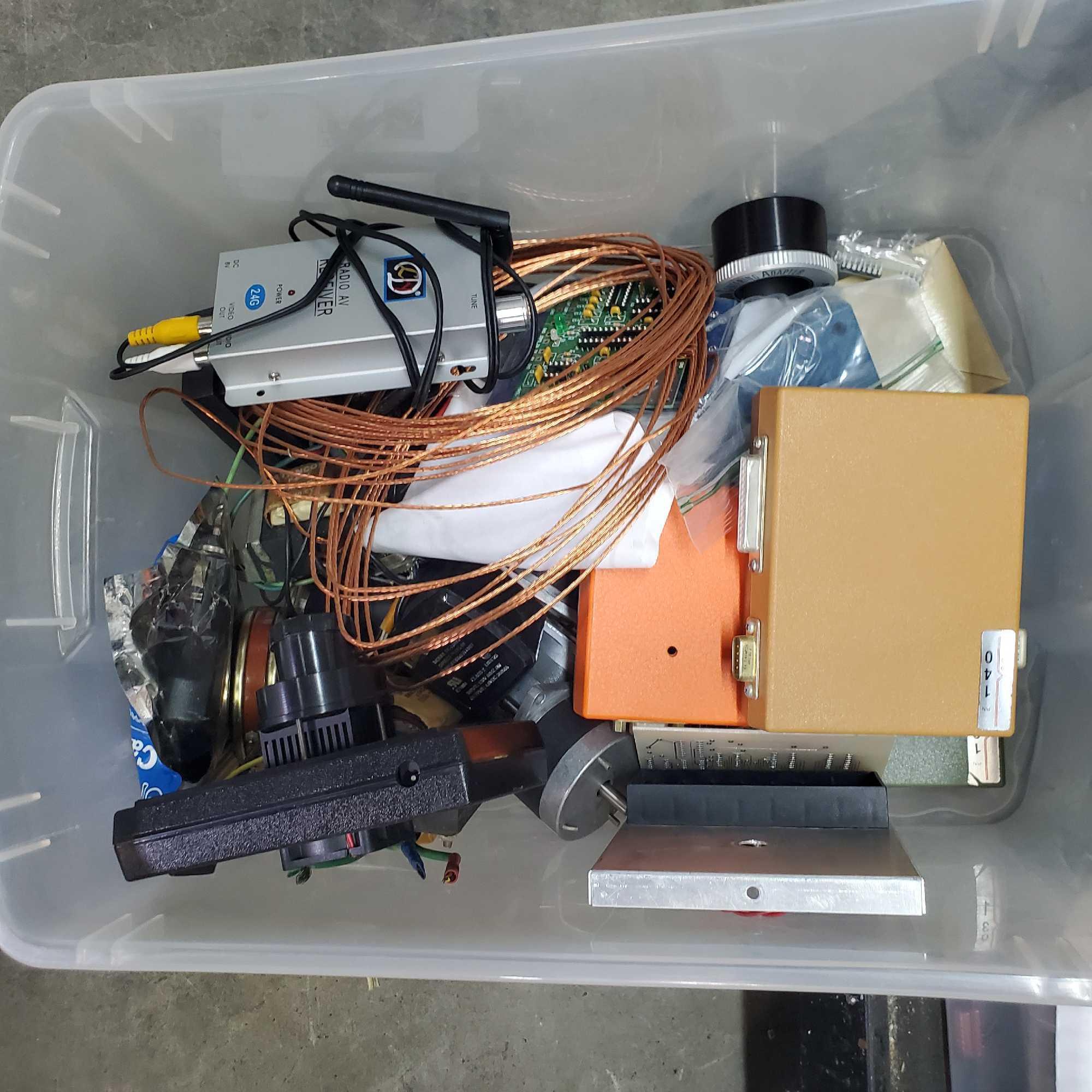 Cart lot of electronics parts componets boards wires terminals antennas lots more