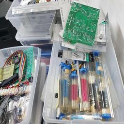 Cart lot of electronics parts componets boards wires terminals antennas lots more