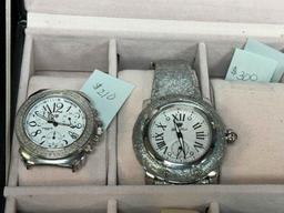 Huge Lot Fancy Watches Display Case Betty Boop Laura Ashley, Invicta more