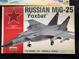 Russian Aircraft 1:48 model Kits Lindberg Monogram Frogfoot Foxbat more