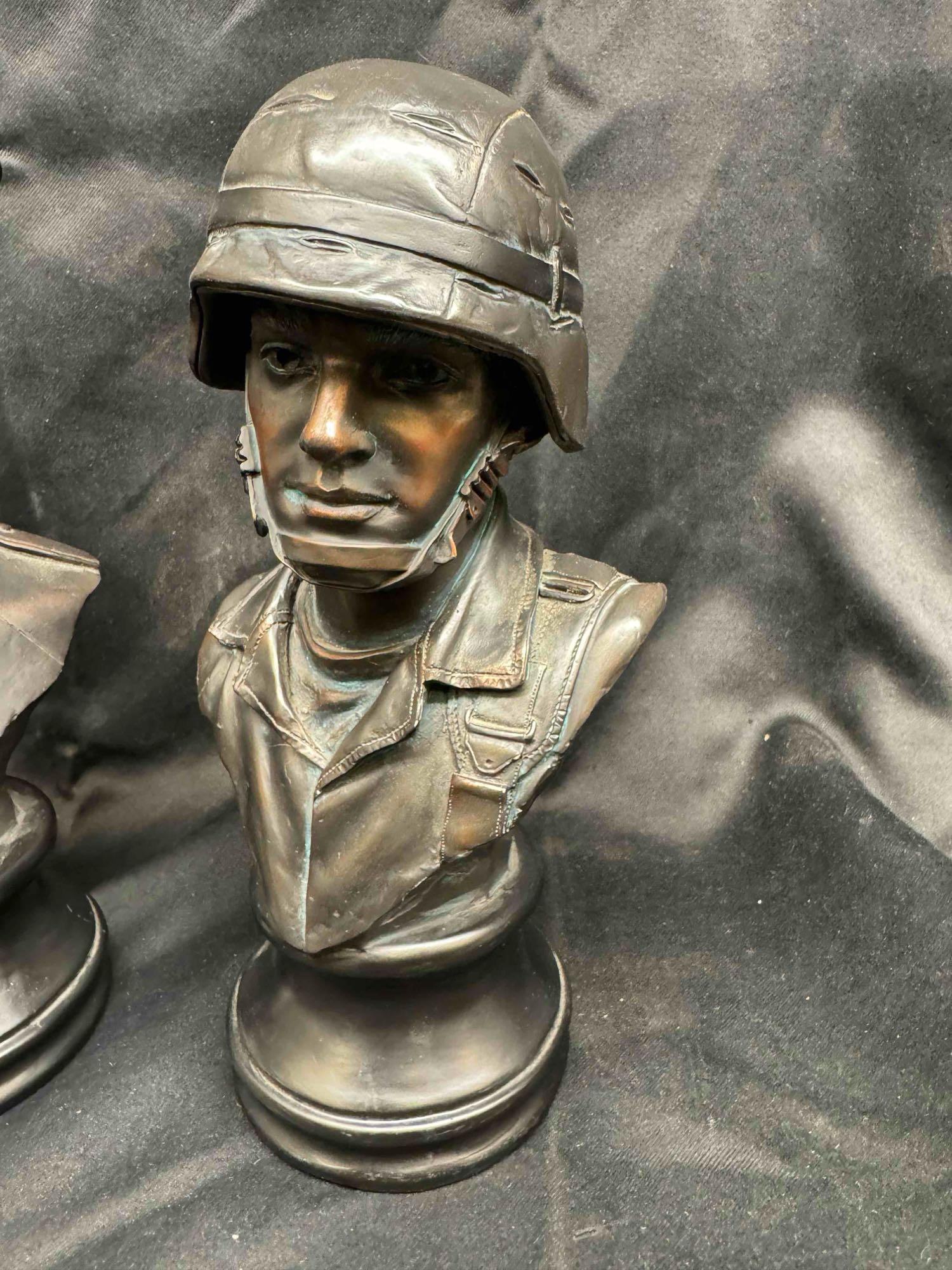 Pair of Vanmark American Heroes Busts The Marine Army Man 1st No.1 Limited Ed