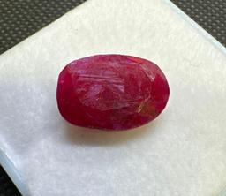 Oval Cut Red Ruby Gemstone 7.05ct