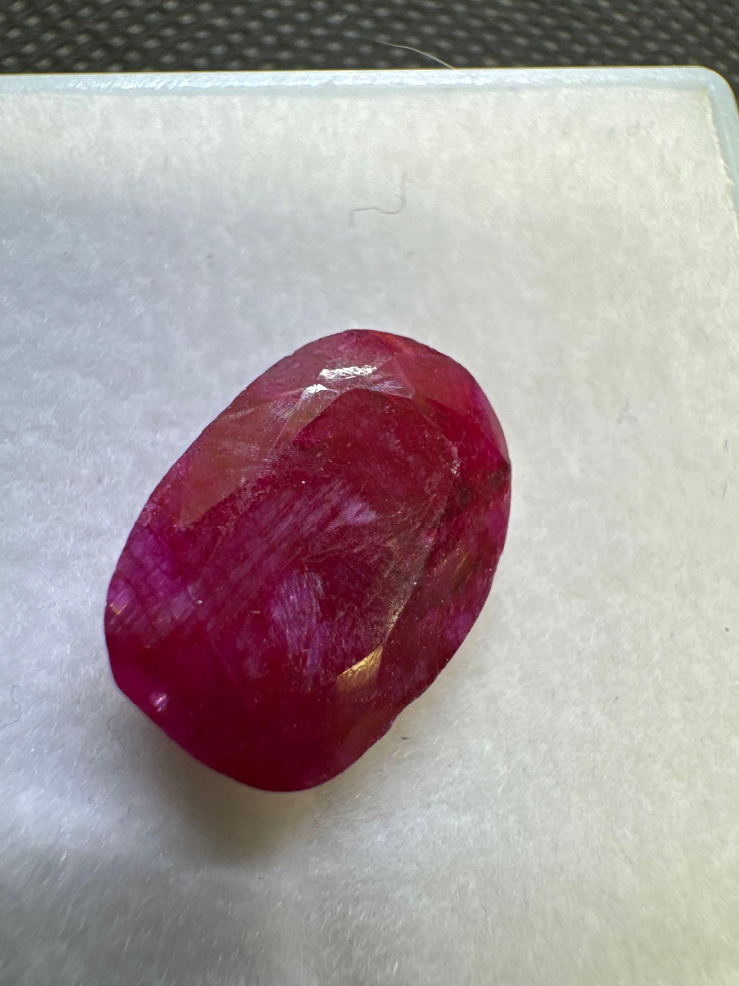 Oval Cut Red Ruby Gemstone 7.05ct