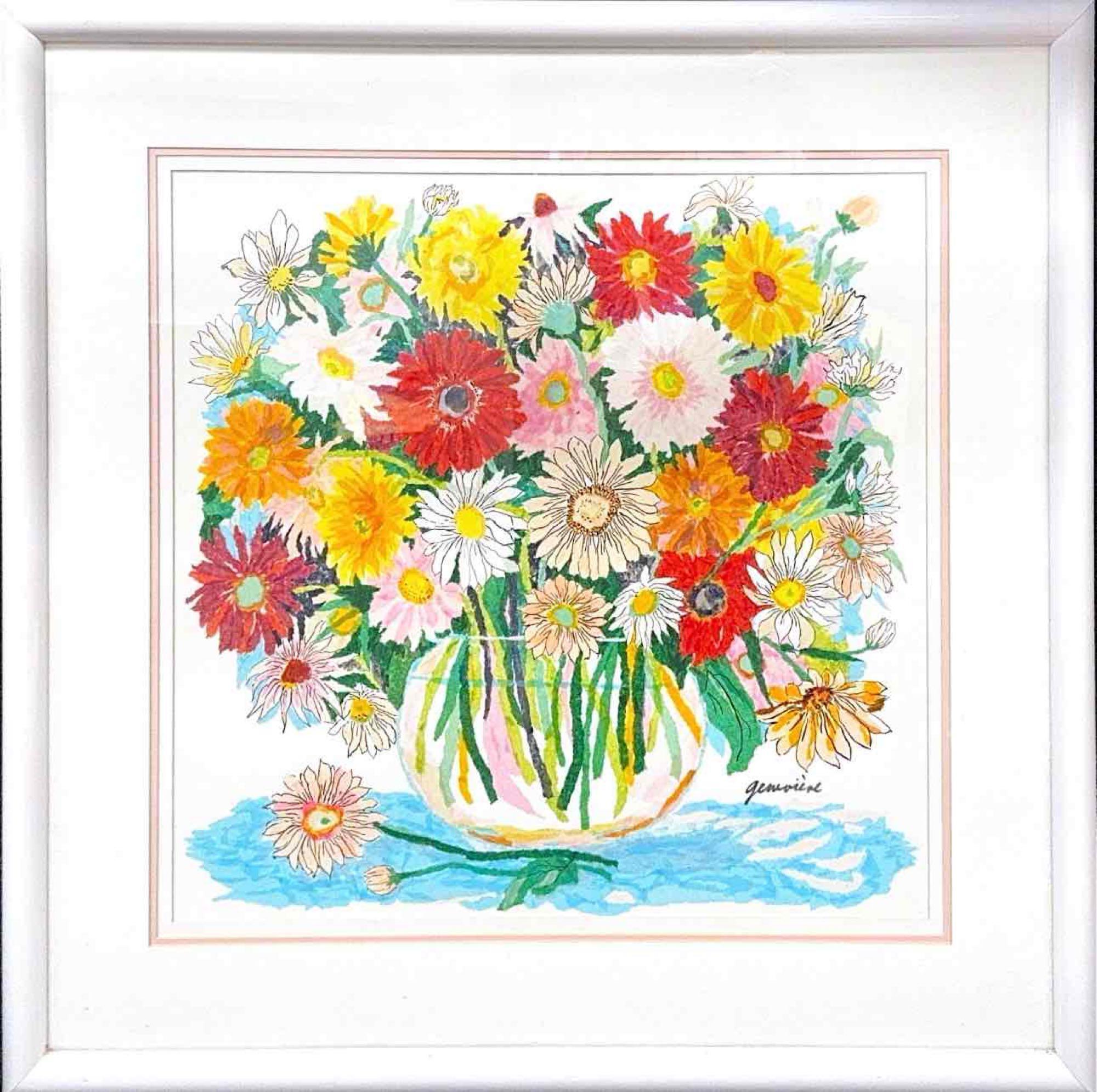 Framed Art SMALL MIXED FLORAL BOUQUET by Genevieve Taunis Wexler