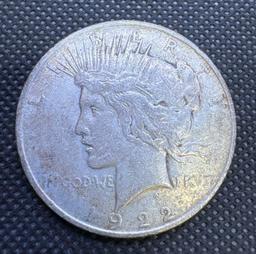 1922-D Silver Peace Dollar 90% Silver Coin 0.93 Oz