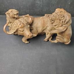 Heavy Bull handmade sculpture/statue signed Thabani Mgunis