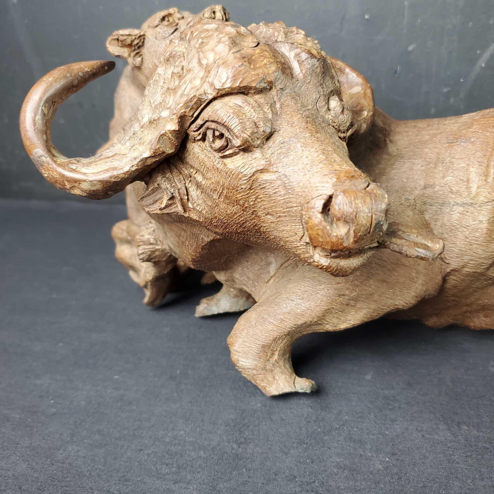 Heavy Bull handmade sculpture/statue signed Thabani Mgunis