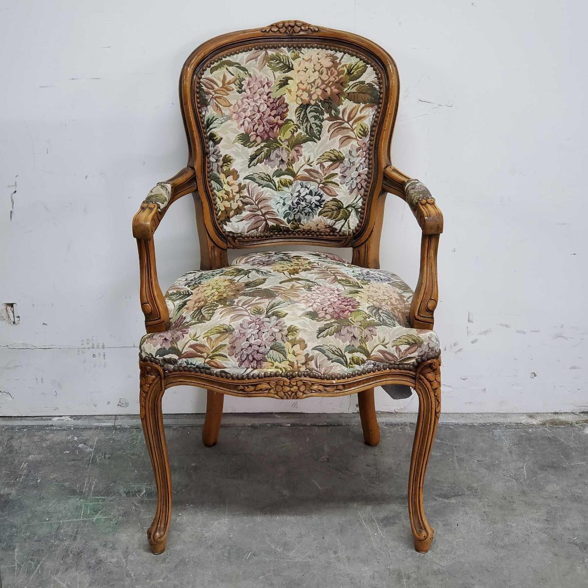 Italian Louis XV Style Armchair with floral patterns