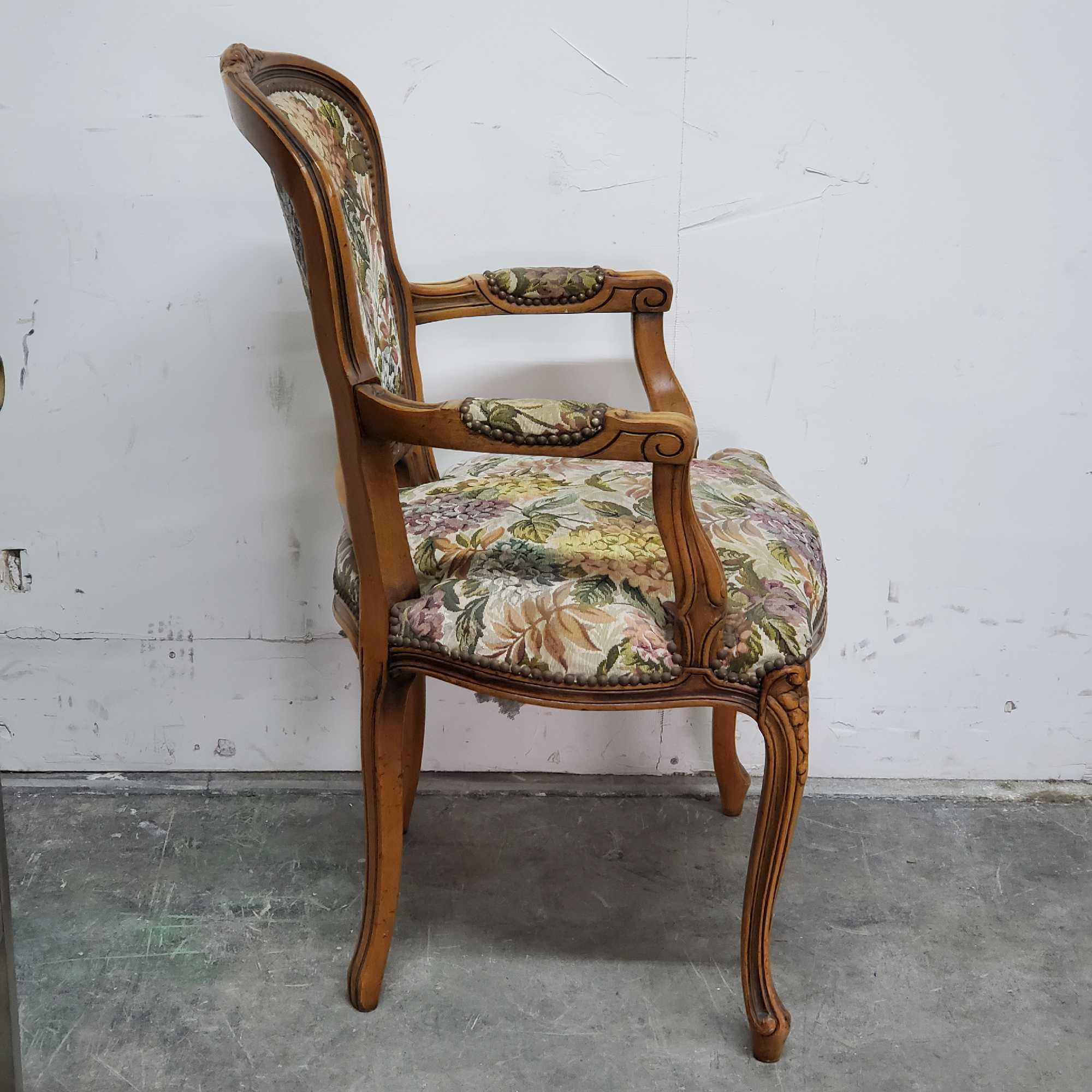 Italian Louis XV Style Armchair with floral patterns