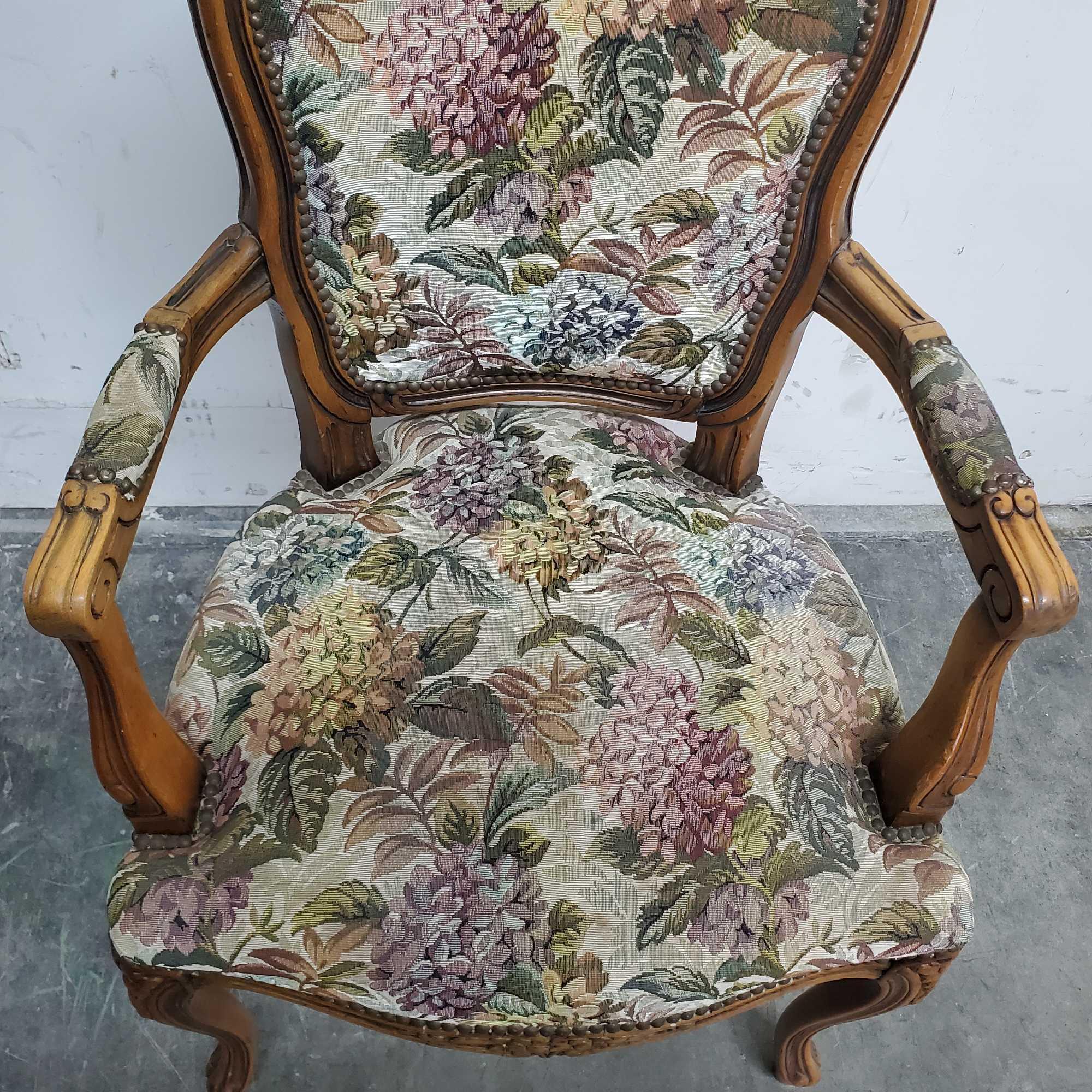 Italian Louis XV Style Armchair with floral patterns