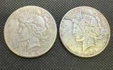 2x 1922-S Silver Peace Dollars 90% Silver Coins 1.88 Oz