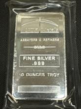 NTR 10 Troy Oz .999 Fine Silver Bullion Bar