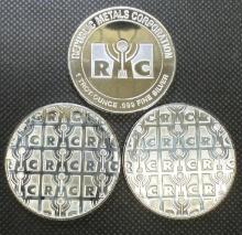 3x RMC 1 Troy Oz .999 Fine Silver Round Bullion Coins