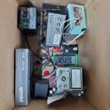 Large box lot Hp 435B power meter Weller DS600 Coherent 201 Velleman DVM890F ACL 300B more
