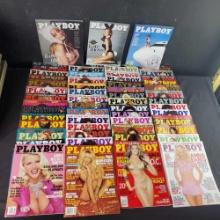 Box of Playboy adult magazines 2003-2019 approx. 60