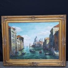 Large oil/canvas artwork Depicting Venice Italy