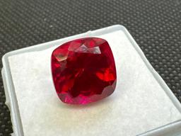 Cushion Cut Blood Red Ruby Gemstone 11.0ct
