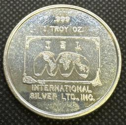 International Silver LTD 1 Troy Oz .999 Fine Silver Round Bullion Coin