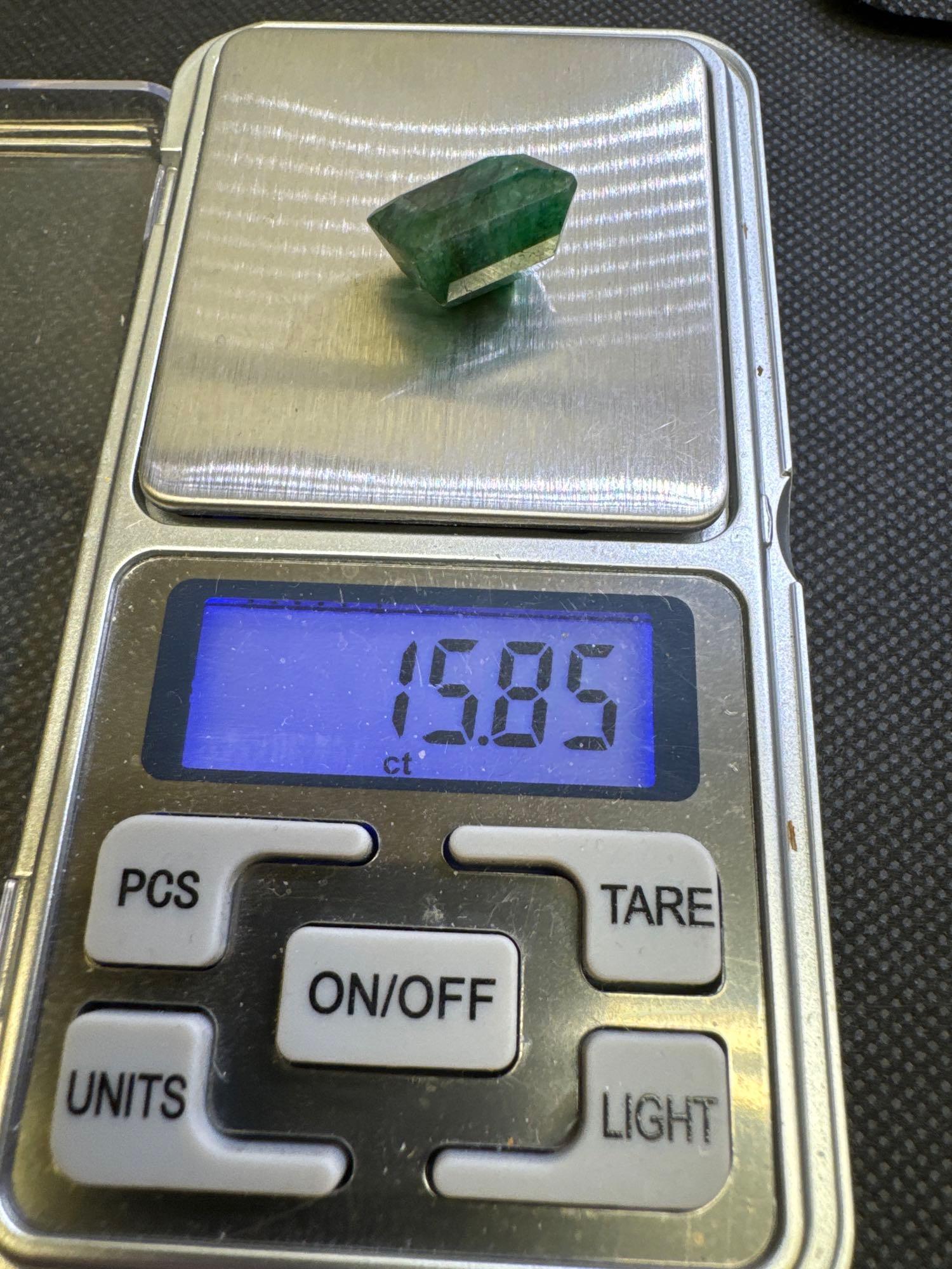 Emerald Cut Green Emerald Gemstone 15.85ct