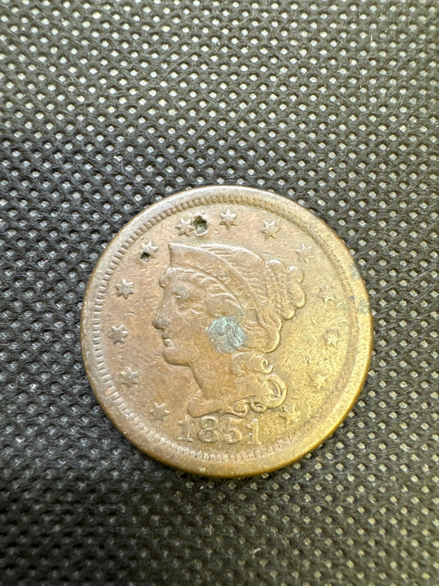 3x US Liberty Head Large Cent 1851