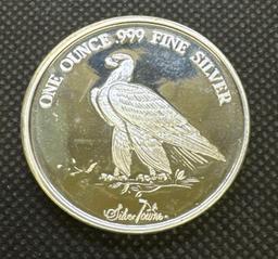 Silver Towne 1 Troy Oz .999 Fine Silver Indian Head Bullion Coin