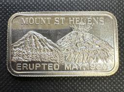 2x Mount St Helen?s 1 Troy Oz .999 Fine Silver Bullion Bars