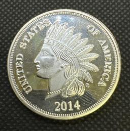 2014 Indian Head 1 Troy Oz .999 Fine Silver Bullion Coin