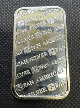 Pan American 1 Troy Oz .999 Fine Silver Bullion Bar