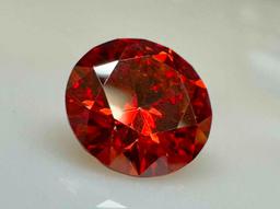 2.5ct Brilliant Cut Red Moissanite Diamond Gemstone GRA Cert