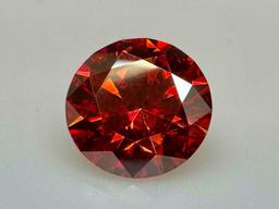 2.5ct Brilliant Cut Red Moissanite Diamond Gemstone GRA Cert