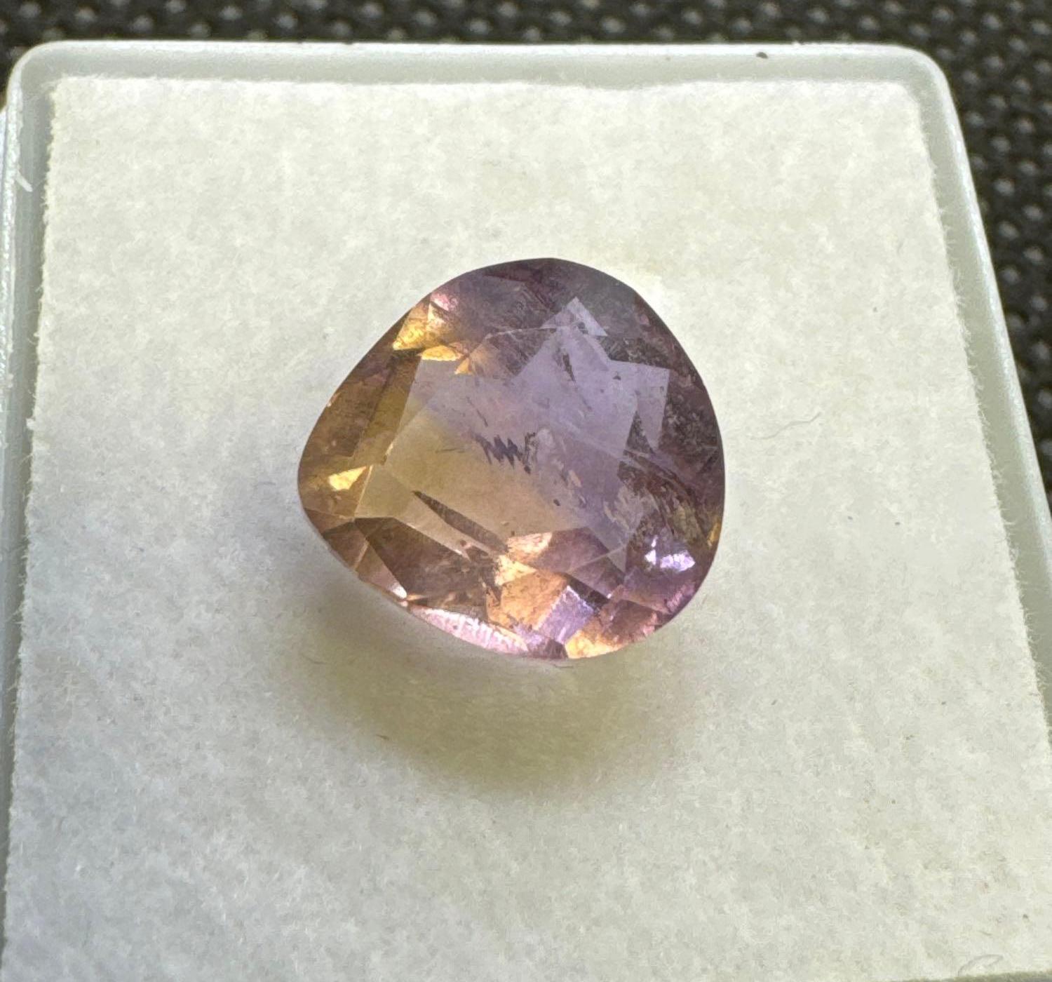 Pair Cut Purple Yellow Amatrine Gemstone 3.50ct