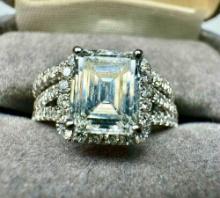 GIA Certified 14k White Gold Diamond Engagement Ring Set 1.34ct Center Stone 2.51ct Total Stones