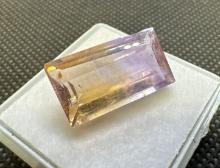 Emerald Cut Purple Yellow Amatrine Gemstone 9.45Ct
