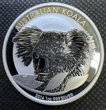 2014 1 Troy Oz .999 Fine Silver Australian Koala $1 Round Bullion Coin