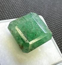 Square Cut Green Emerald Gemstone 16.55ct