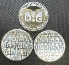 3x RMC 1 Troy Oz .999 Fine Silver Round Bullion Coins