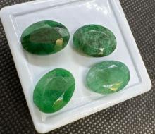 4x Green Oval Cut Gemstones 20.85 Ct