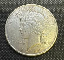 1922 Silver Peace Dollar 90% Silver Coin 0.94 Oz