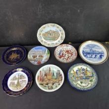 8 decorative plates Praha Jerusalem Italy etc. some hand painted