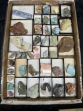 Flat of Assorted Mineral Specimens